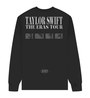 Taylor Swift The Eras Tour Black Long Sleeve Sweatshirt